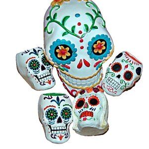 Skull Face Figurines Skeleton Dead Heads Decor